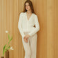 Cardigan a trecce in cotone pregiato