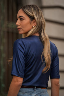 T-shirt fluida satinata