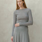Maglione girocollo a costine in lana merino extra fine 3D