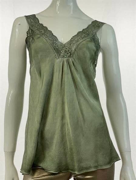 Top senza maniche con bordo in pizzo