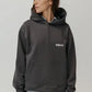 Felpa hoodie nera effetto vissuto oversize