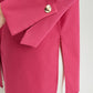 Camicia oversize in popeline fucsia con maxi polsini