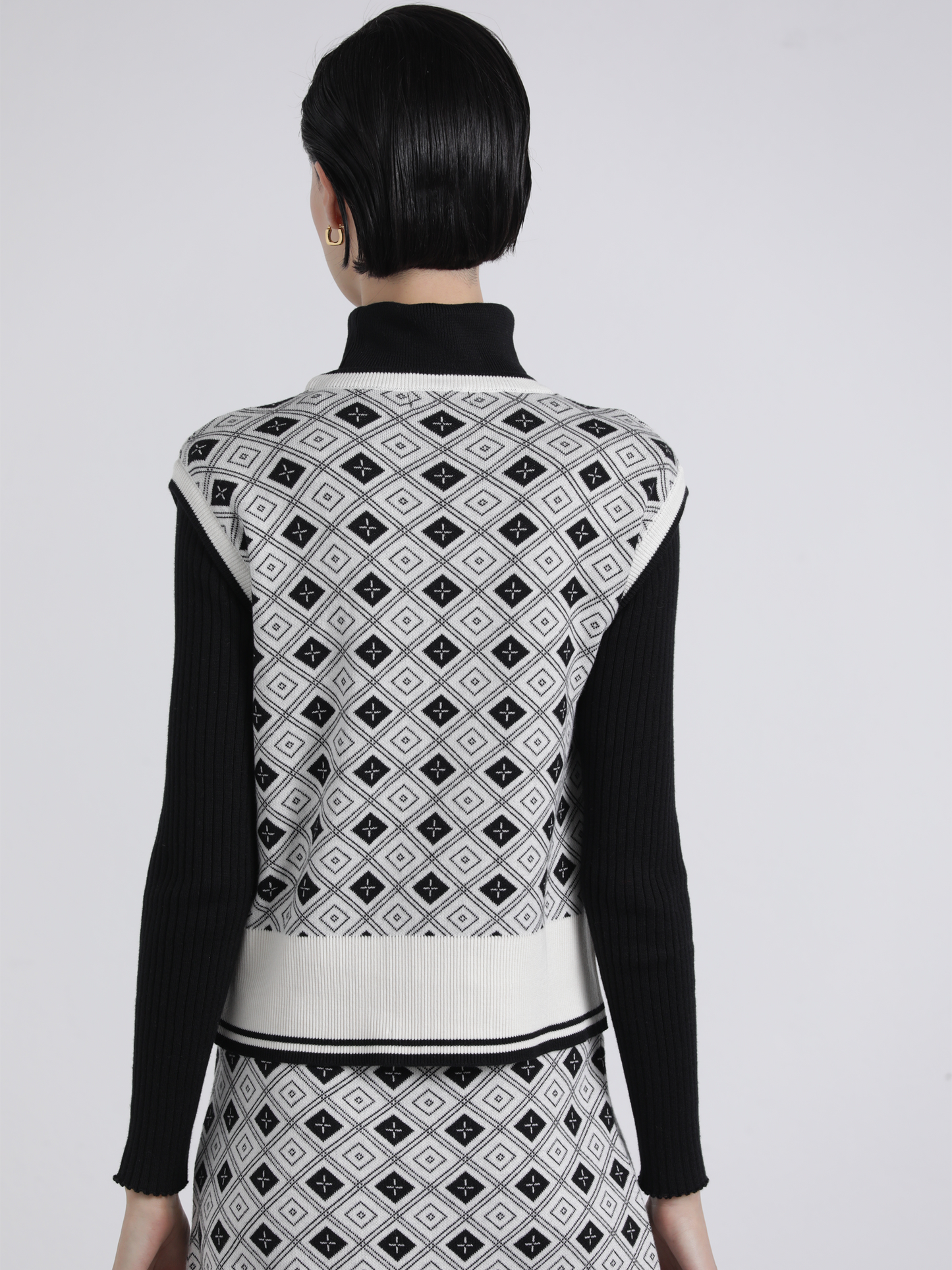 Gilet in maglia jacquard bicolore