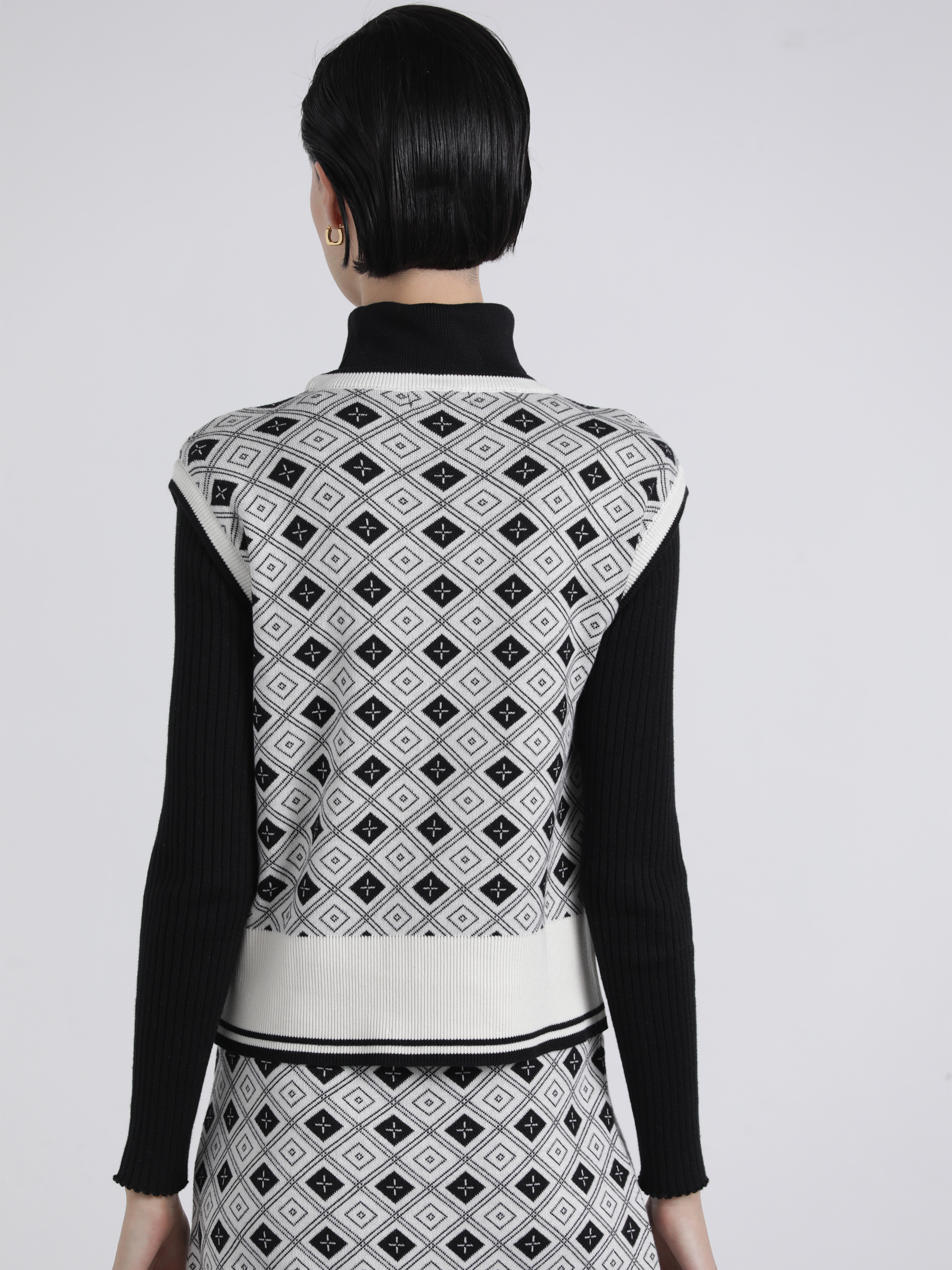 Gilet in maglia jacquard bicolore