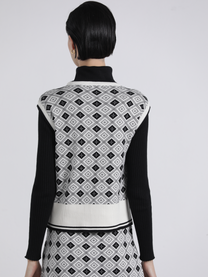 Gilet in maglia jacquard bicolore