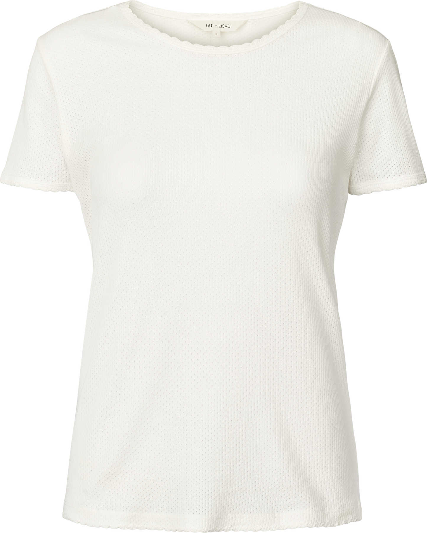 T-shirt Chrisstine in cotone biologico pointelle bianca