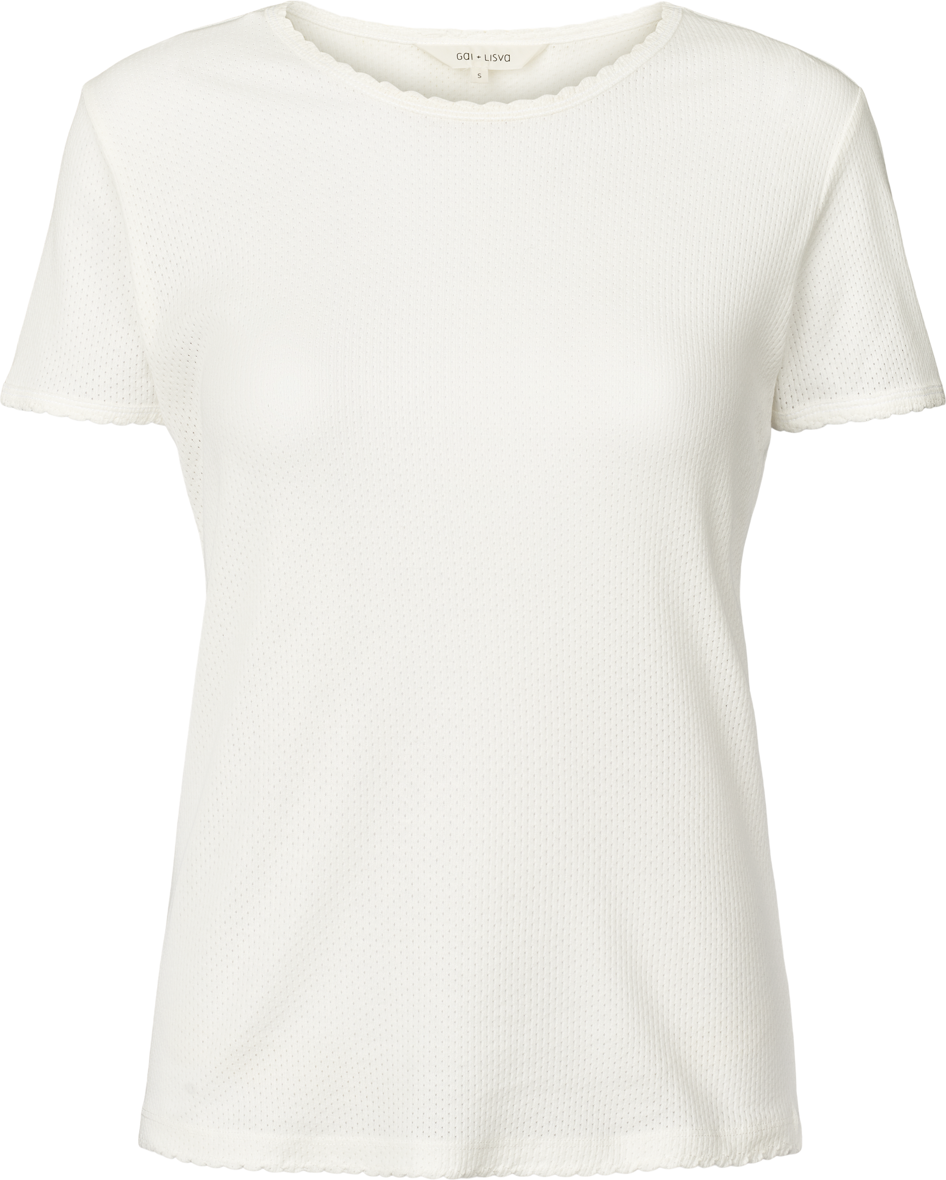 T-shirt Chrisstine in cotone biologico pointelle bianca