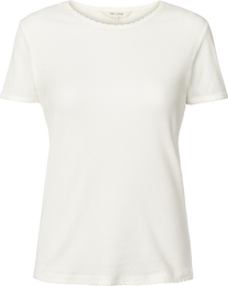 T-shirt Chrisstine in cotone biologico pointelle bianca