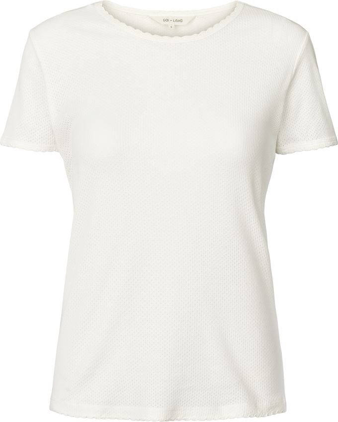 T-shirt Chrisstine in cotone biologico pointelle bianca