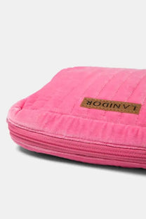 Borsa in velluto trapuntato con logo