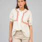 Camicia ecru SIAMANY in voile di cotone con ricamo