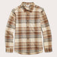 Camicia slim a quadri color latte con tasca