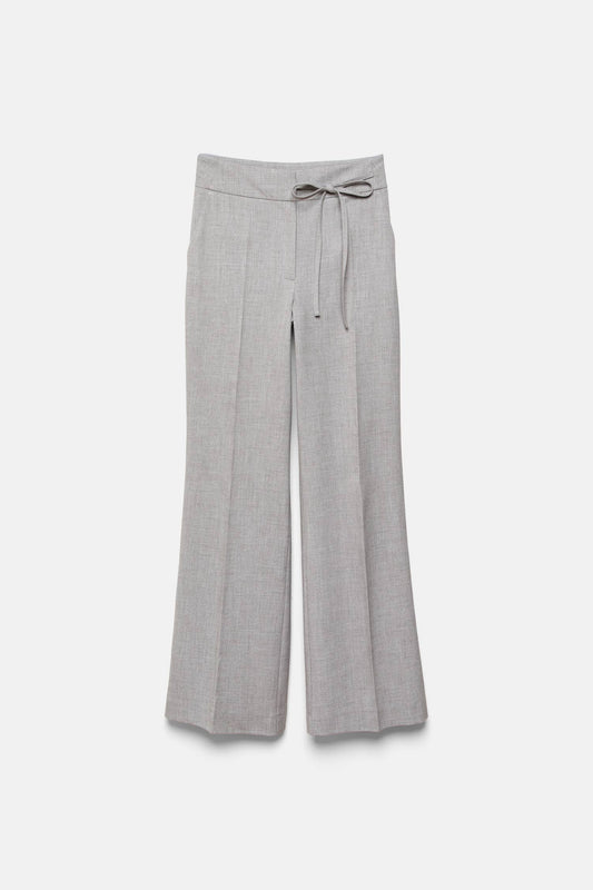 Pantaloni dritti con laccio in vita