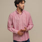 Camicia uomo a righe in cotone misto