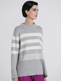 Maglia a righe in lana e cashmere