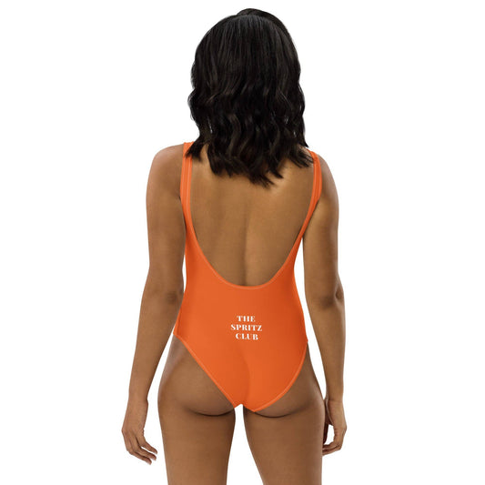 Costume intero arancione con stampa Spritz Club