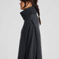 Maglione dolcevita oversize in lana d’agnello grigio scuro mélange