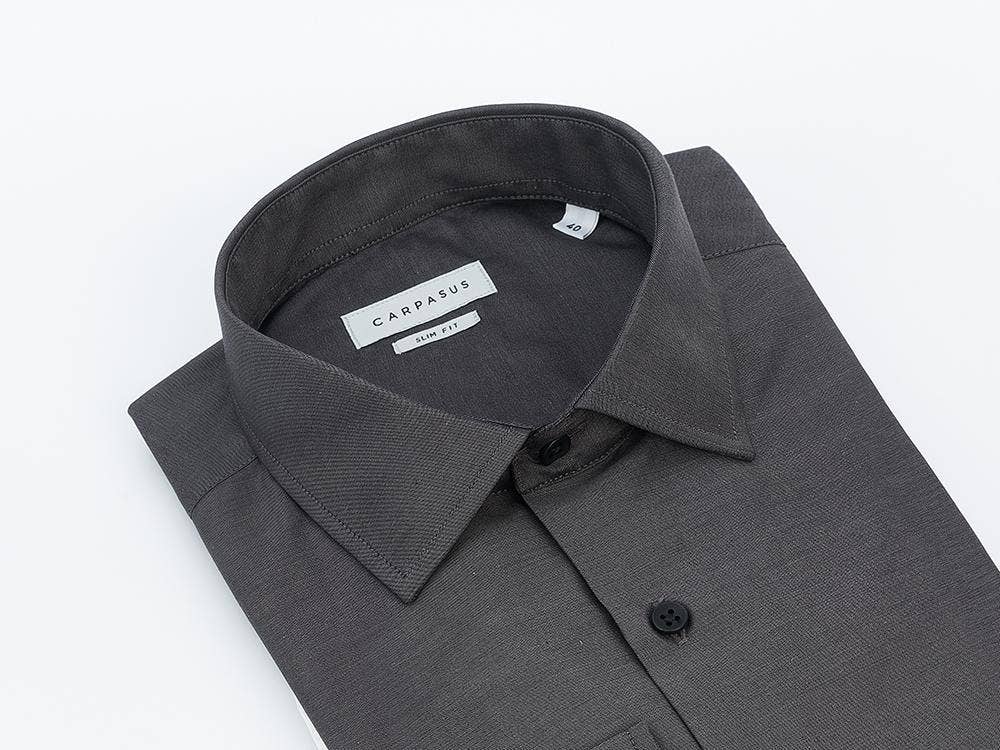 Camicia elegante grigia slim fit in cotone biologico