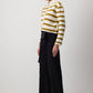 Cardigan in maglia a righe con bottoni dorati