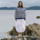 Maglione a righe navy in cotone biologico