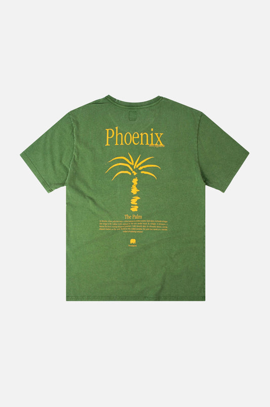 T-shirt pigmentata Phoenix Pinnas verde
