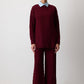 Set in maglia a trecce bordeaux