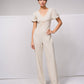 Tuta lunga a gamba larga con scollo a V e cut-out