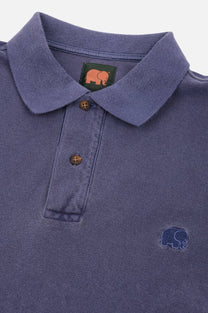 Polo in cotone biologico tinta pigmento Beacon Blue