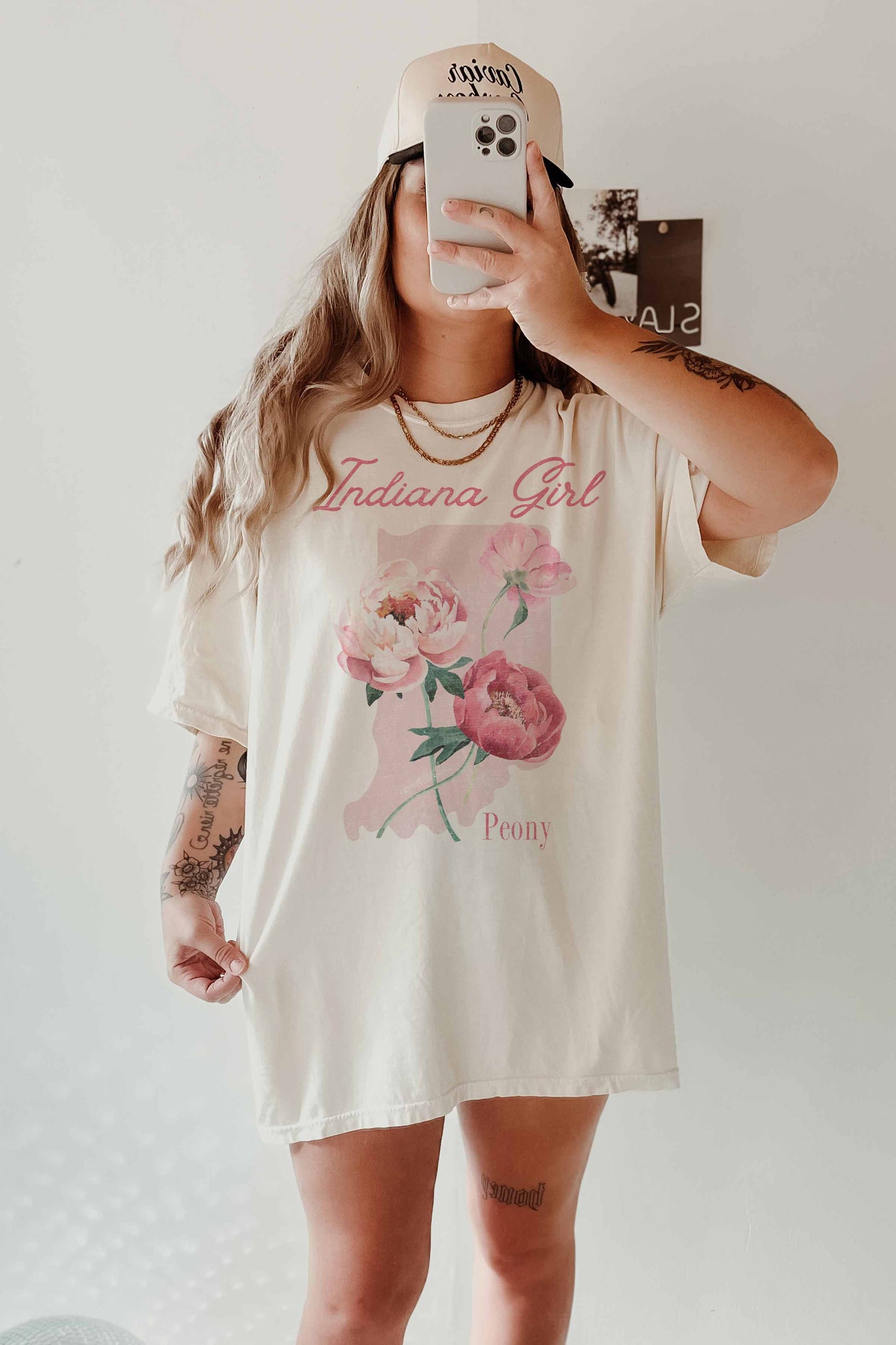 T-shirt oversize da ragazza con grafica floreale