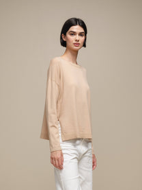 Maglione in maglia con lurex girocollo da donna
