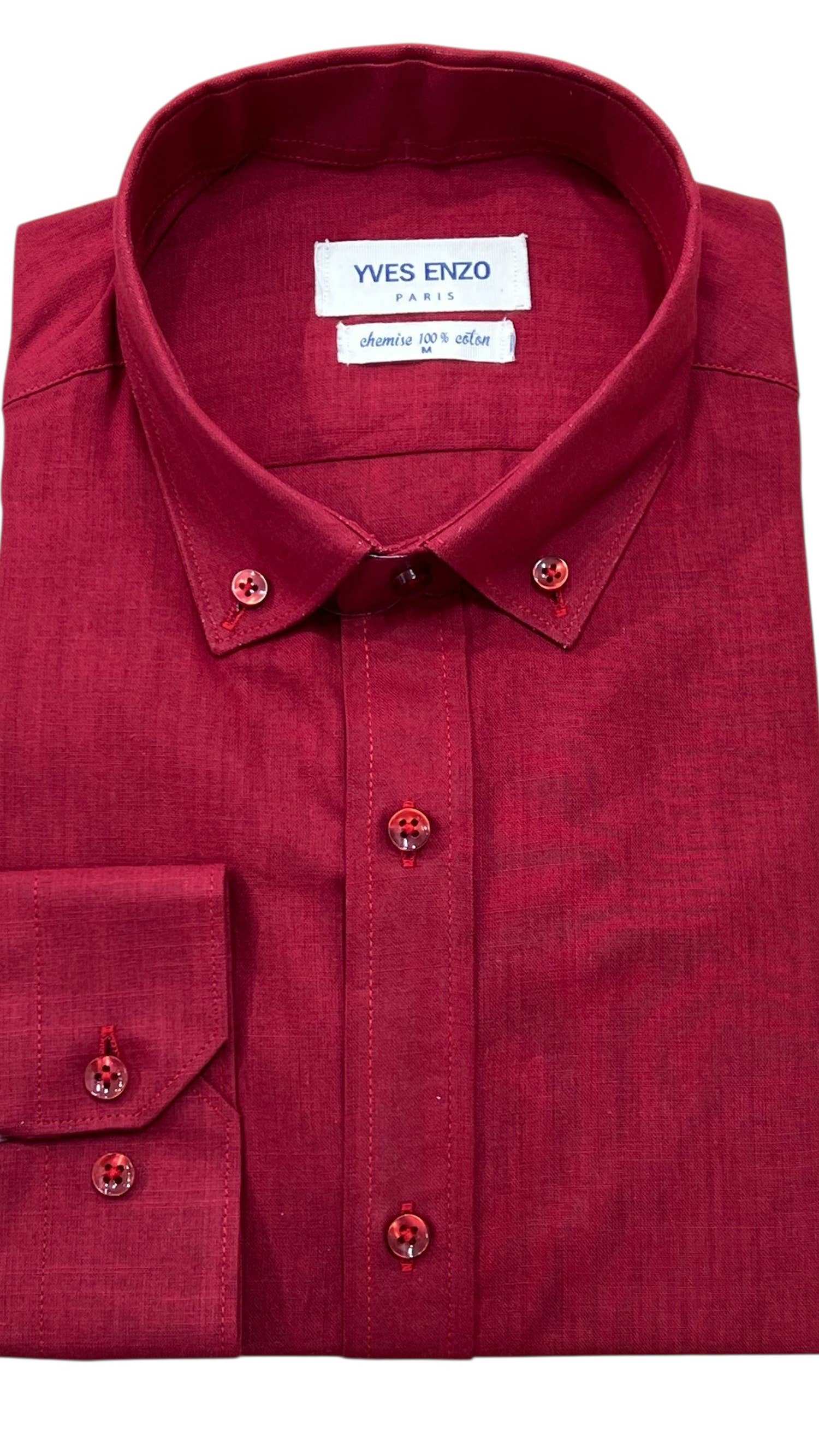 Camicia in voile di cotone rossa