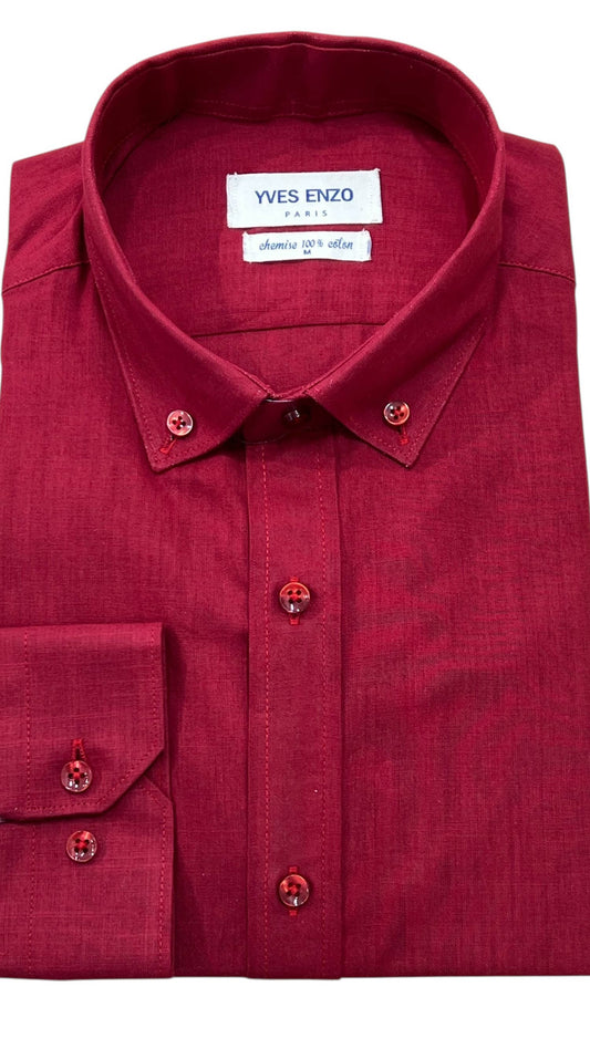 Camicia in voile di cotone rossa