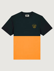 T-shirt Unisex Puro Loco Ricamata Bicolor Senape/Nero