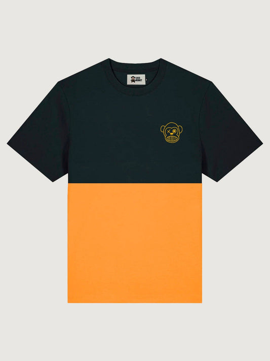 T-shirt Unisex Puro Loco Ricamata Bicolor Senape/Nero