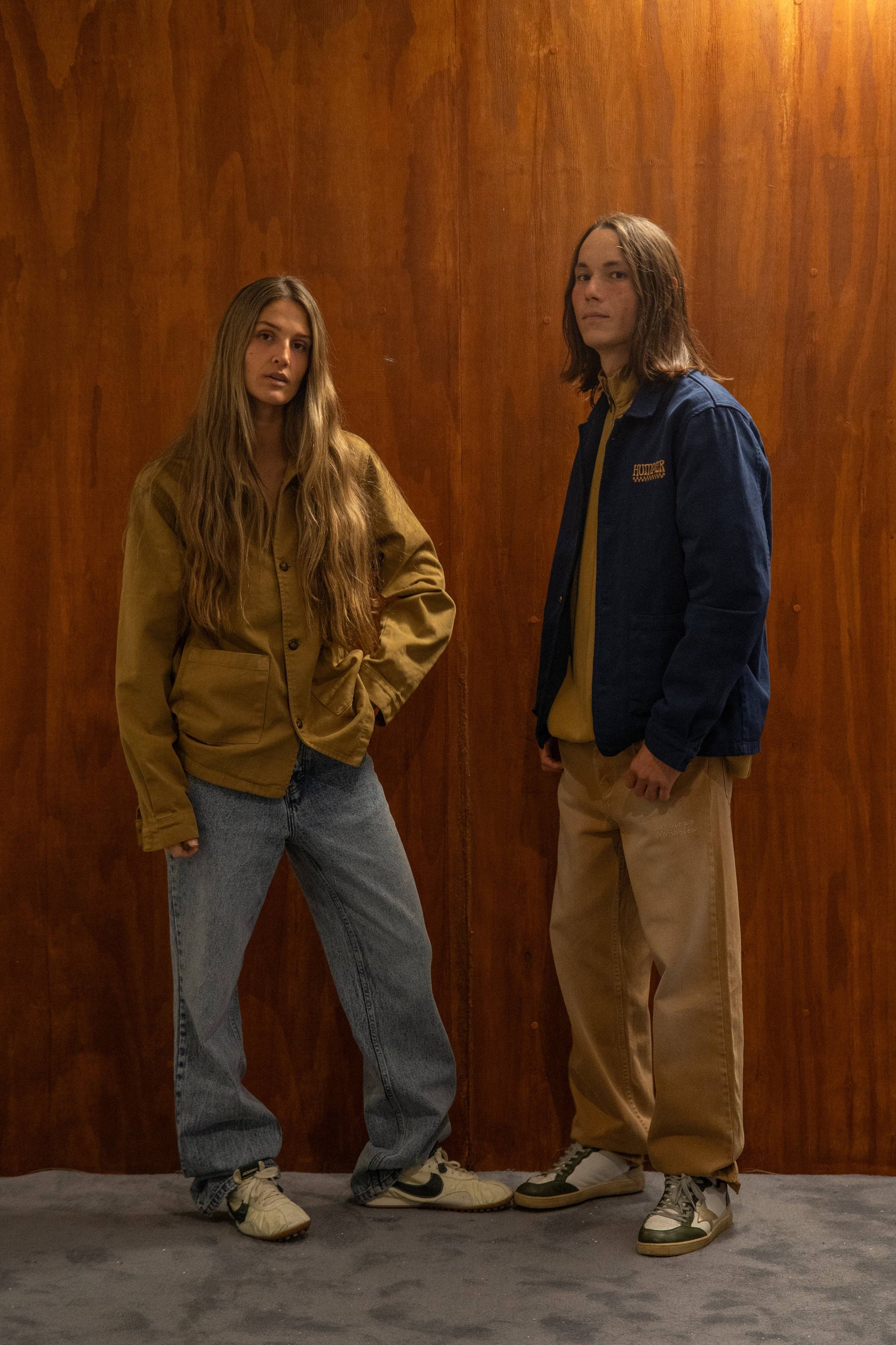 Giacca overshirt blu in cotone biologico