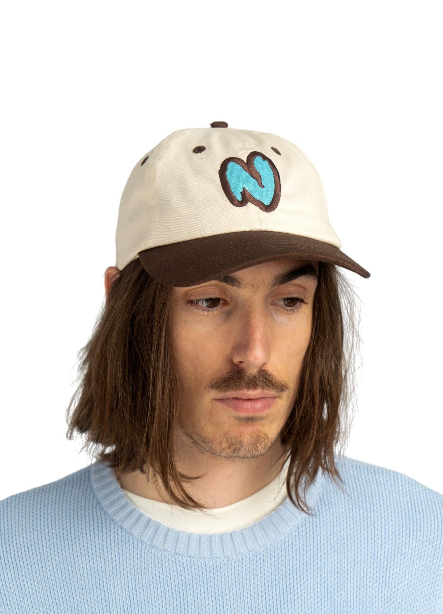 Cappellino vintage con logo ricamato in cotone biologico
