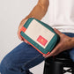 Astuccio da toilette in poliestere riciclato verde e avorio