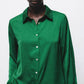 Camicia basic verde a maniche lunghe