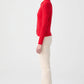 Top in maglia a coste con colletto polo e bottoni