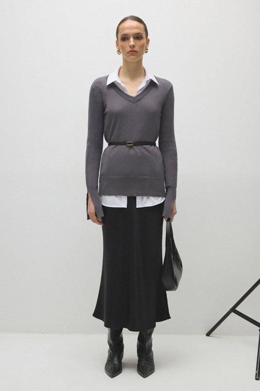 Blusa basic in maglia a trama morbida
