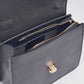 Borsa a mano in pelle bicolore con tracolla a catena
