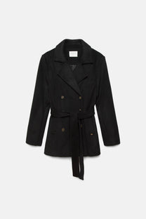 Cappotto doppiopetto con cintura