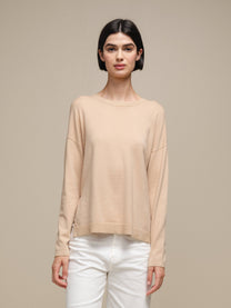 Maglione in maglia con lurex girocollo da donna
