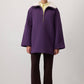 Felpa oversize viola con colletto in pelliccia sintetica