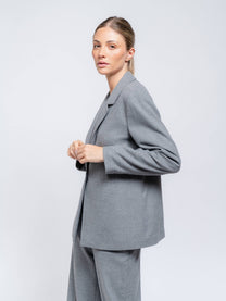 Blazer classico con rever in misto viscosa elasticizzato