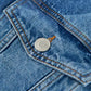 Giacca corta in denim con incisione laser