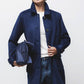 Cappotto lungo minimal blu navy