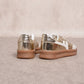 Sneakers donna metallizzate oro con suola in gomma