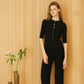 Cardigan a coste in cotone fine con maniche corte