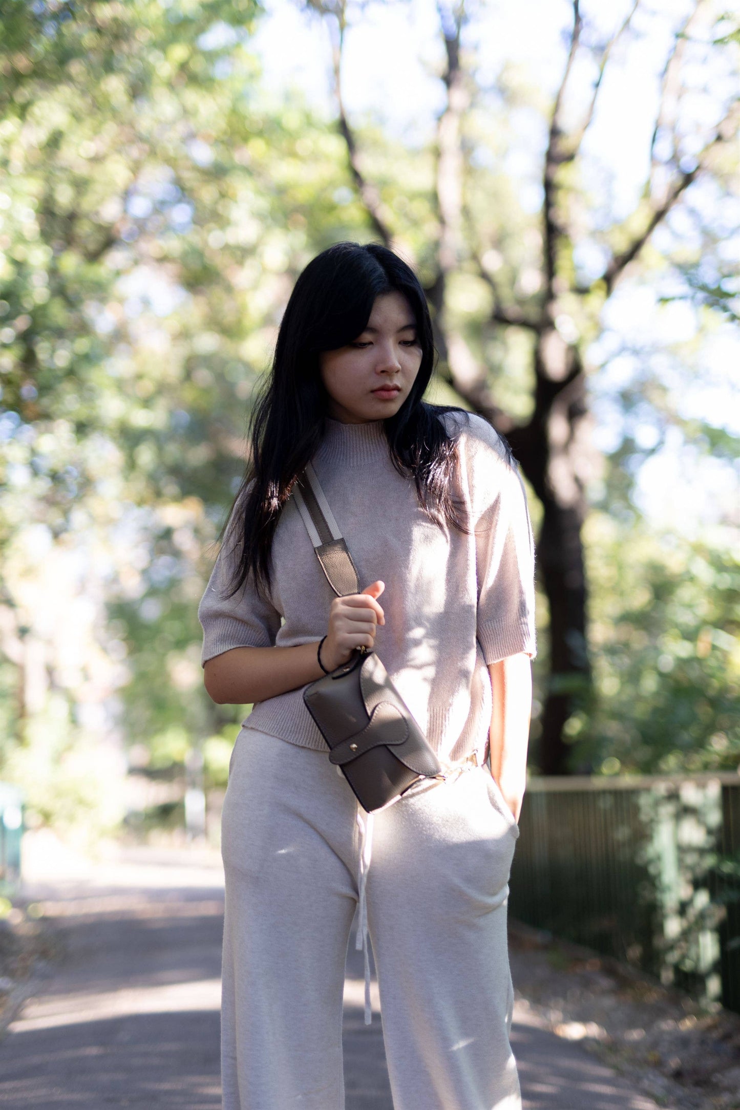 Maglione girocollo in maglia a maniche corte